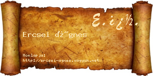 Ercsei Ágnes névjegykártya
